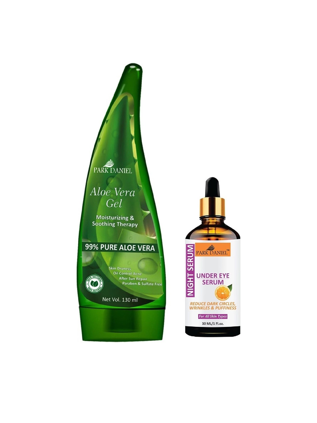 

Park Daniel Set Of 2 Aloe Vera Gel 130ml With Under Eye Serum 30ml, Green