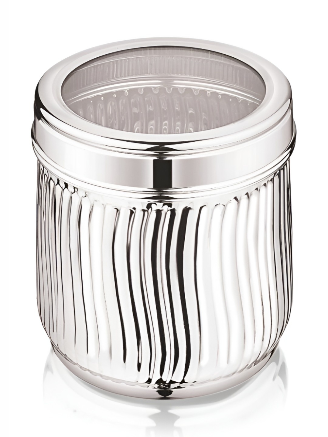 

MUKTI Silver-Toned Stainless Steel Dishwasher Safe Canister Container 1.8L