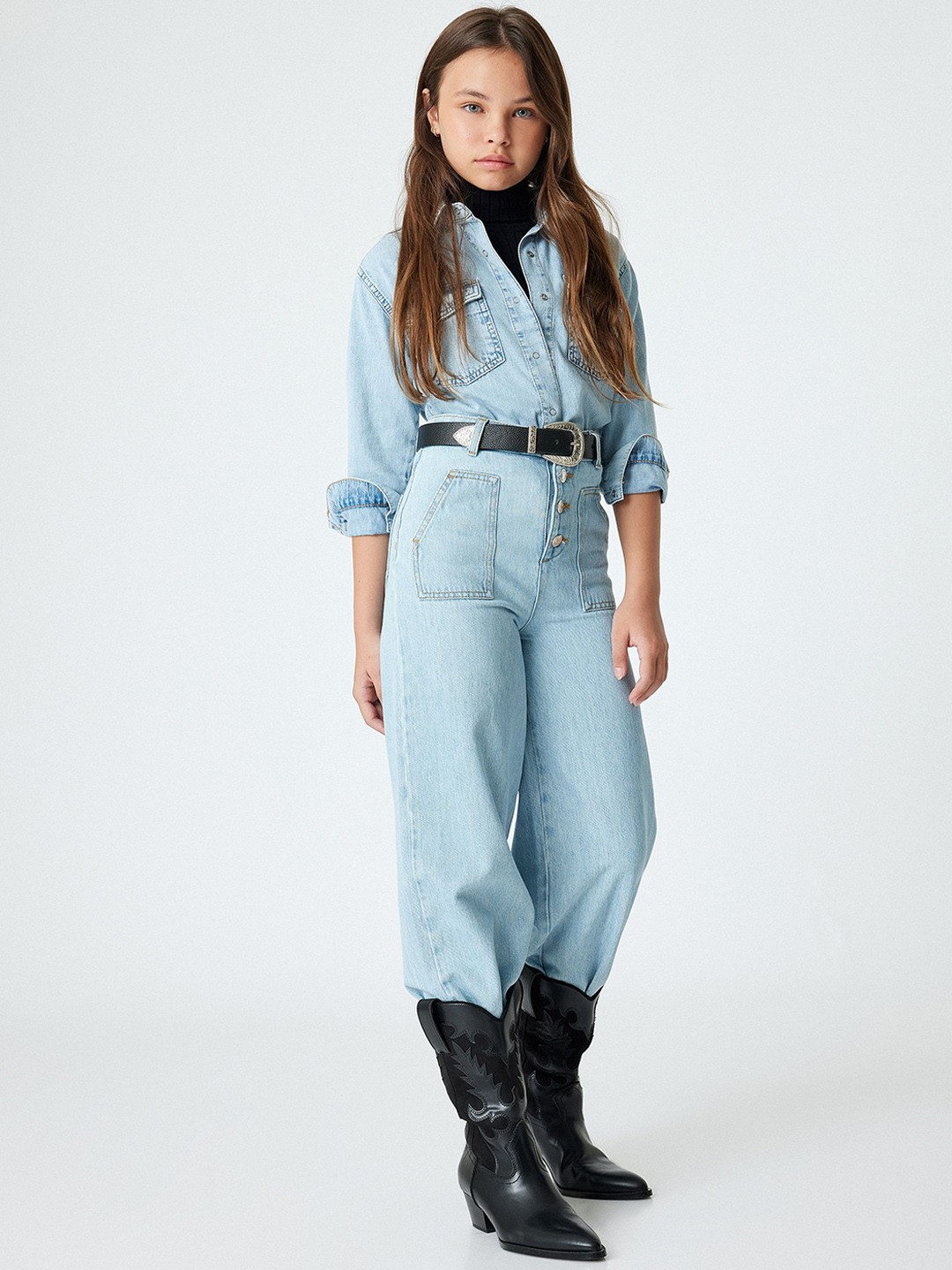 

Koton Girls Trousers, Turquoise blue