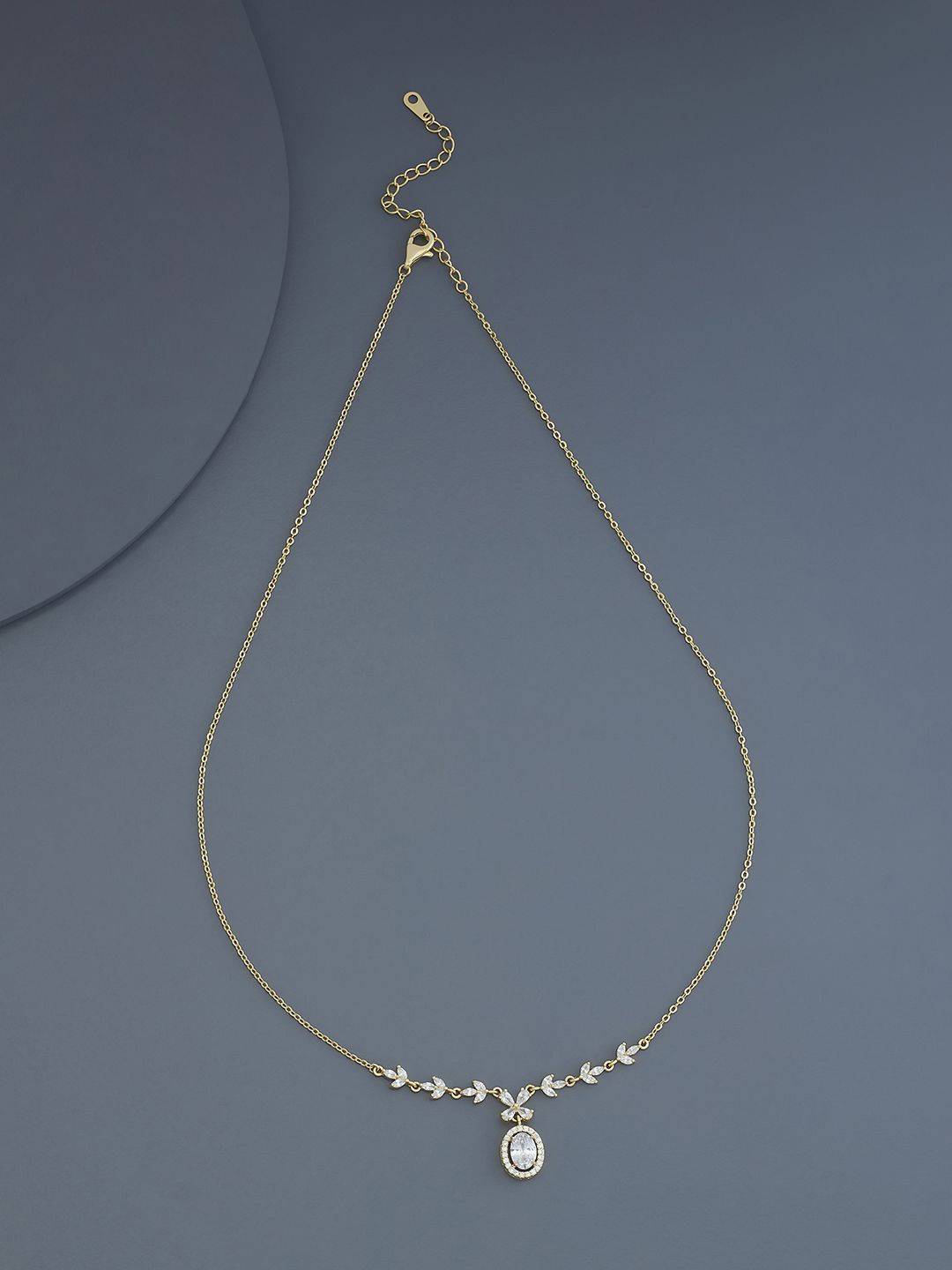 

Kushal's Fashion Jewellery Gold-Plated Stone Studded Statement Necklace, White