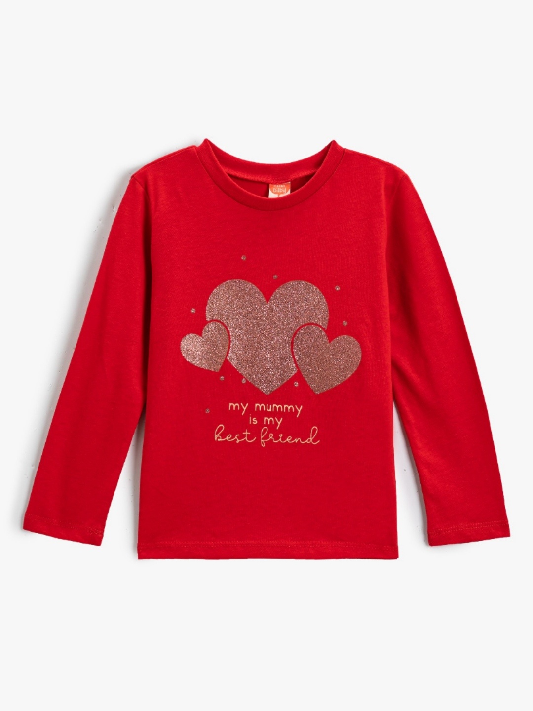 

Koton Girls Graphic Printed Round Neck Cotton T-shirt, Red