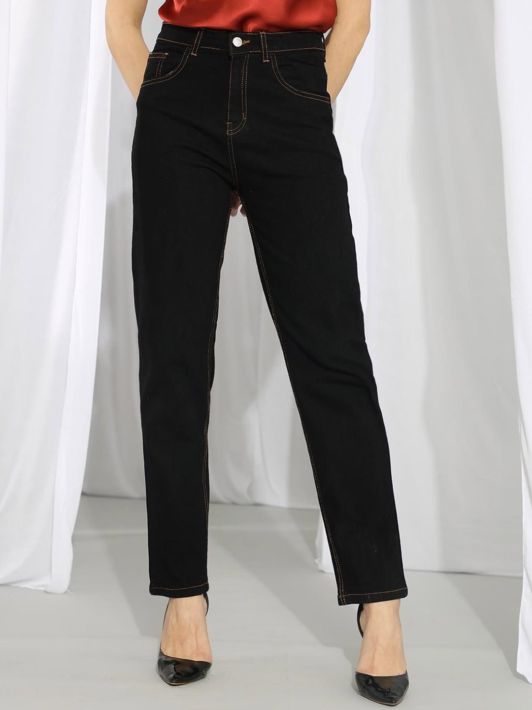 

Kotty Women High-Rise Stretchable Jeans, Black