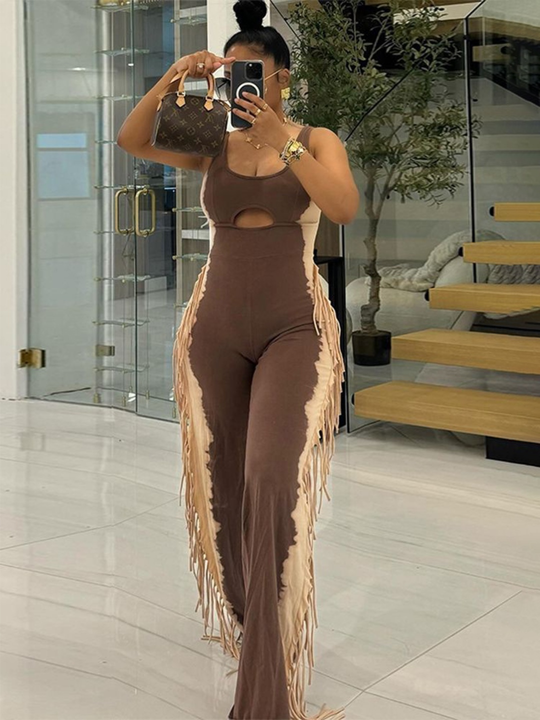 

LULU & SKY Basic Jumpsuit, Brown