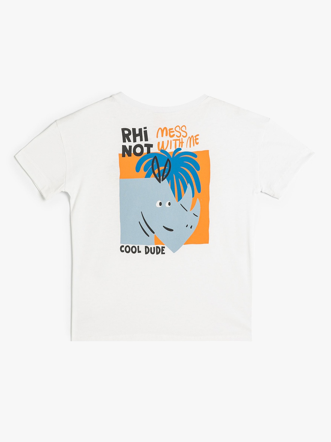 

Koton Boys Graphic Printed Round Neck Cotton T-shirt, White