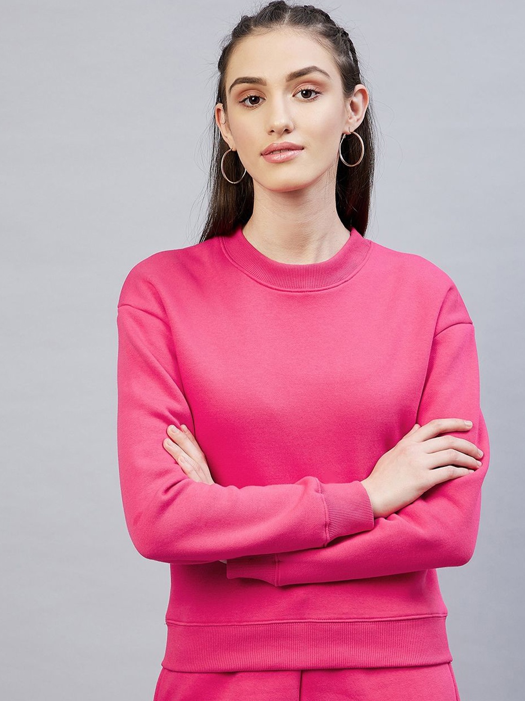 

DELAN Women Long Sleeves Sweatshirt, Pink
