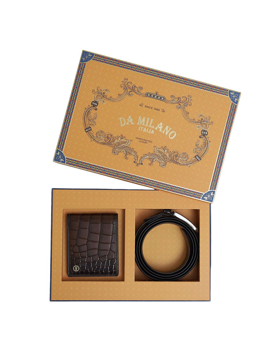

Da Milano Men Accessory Gift Set of, Brown