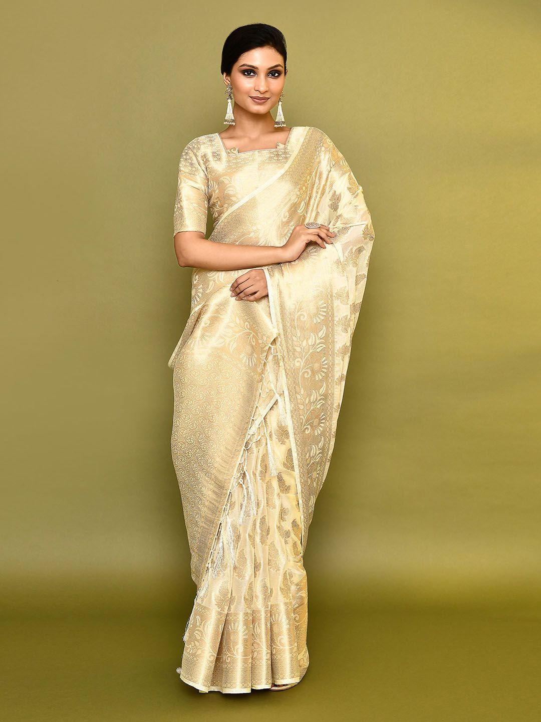 

Samyukta Singhania Woven Design Zari Saree, Cream