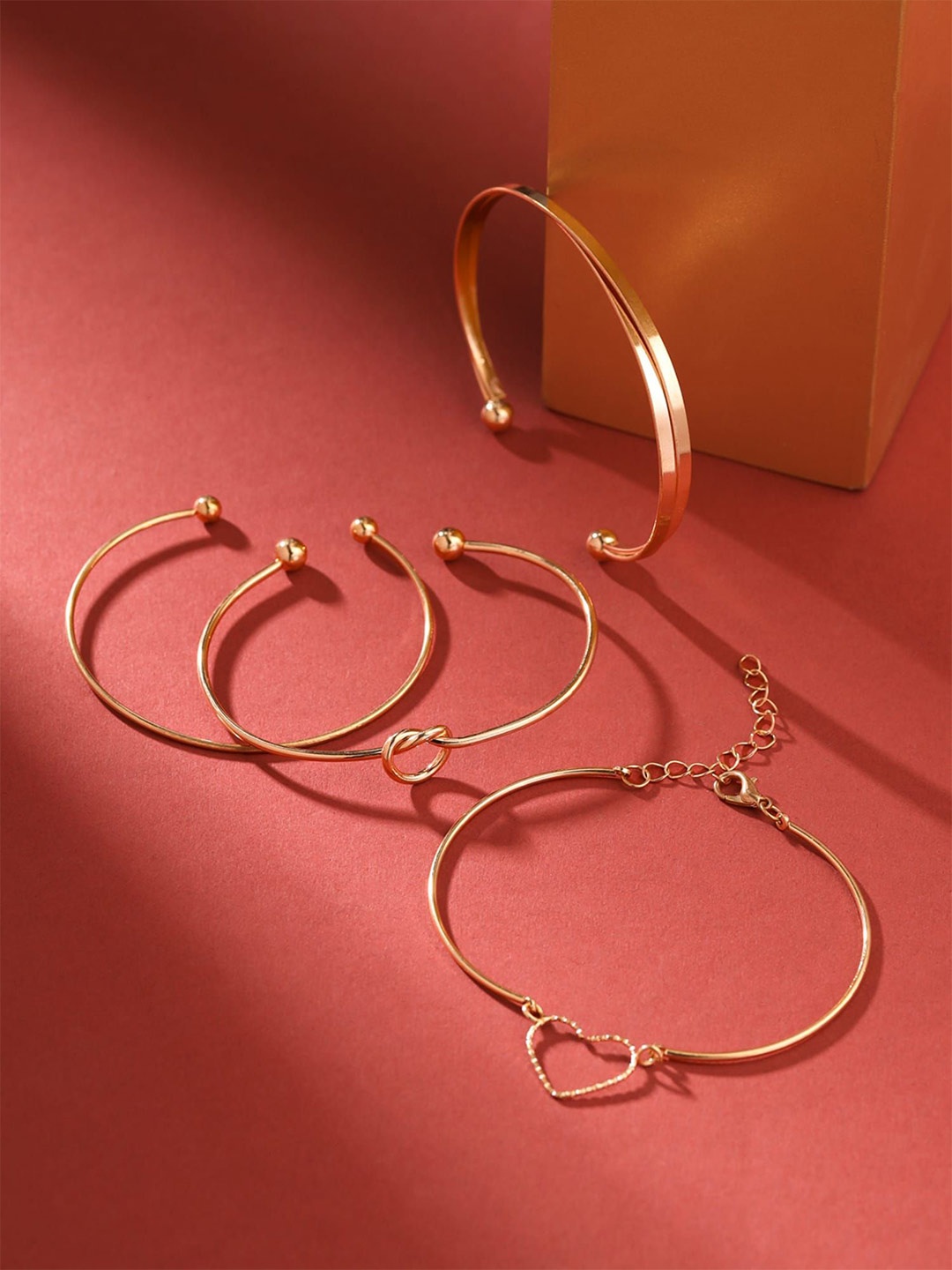 

Yellow Chimes Set Of 4 Gold-Plated Cuff Bracelet