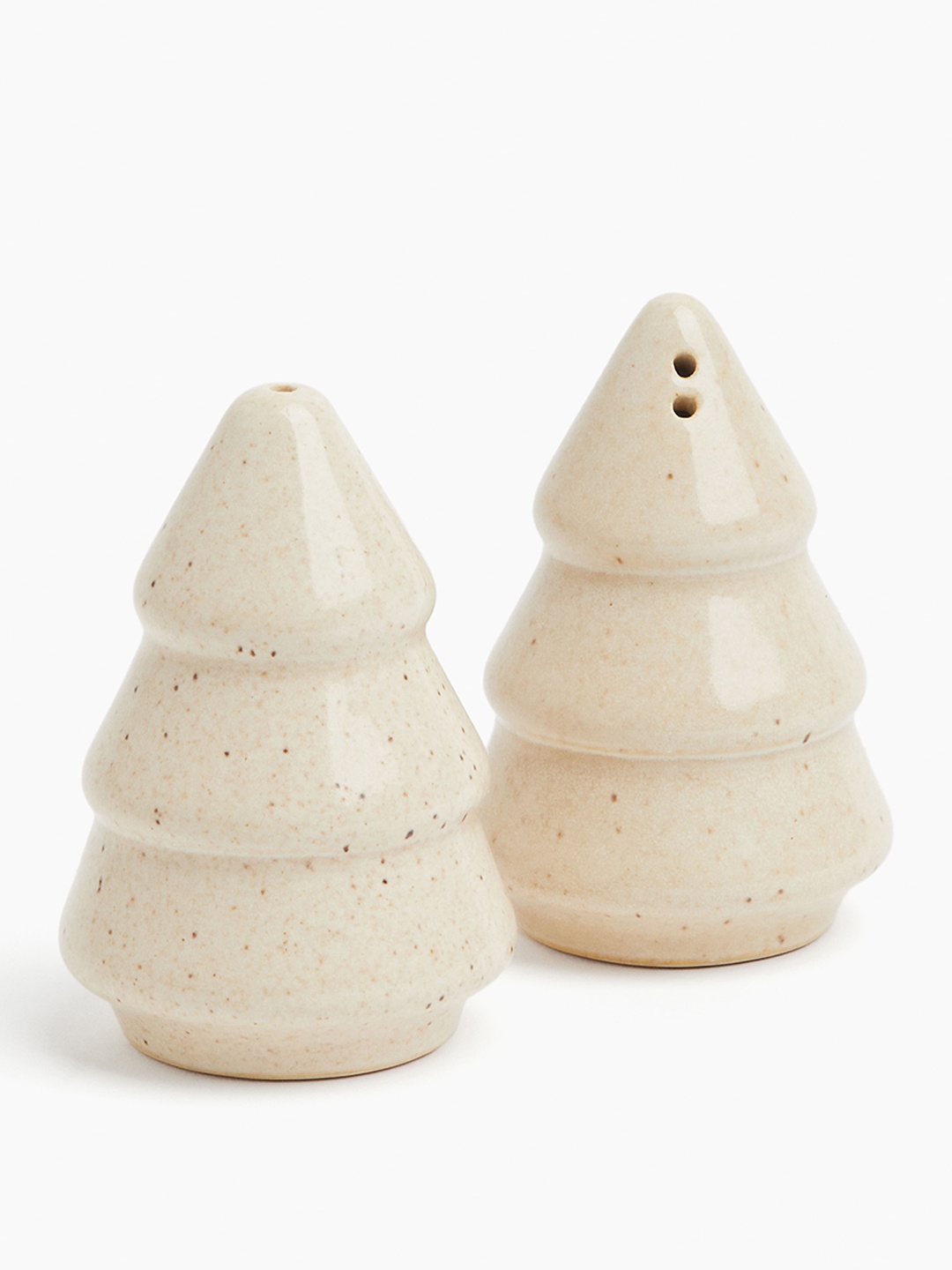 

H&M Beige Stoneware Salt And Pepper Shakers
