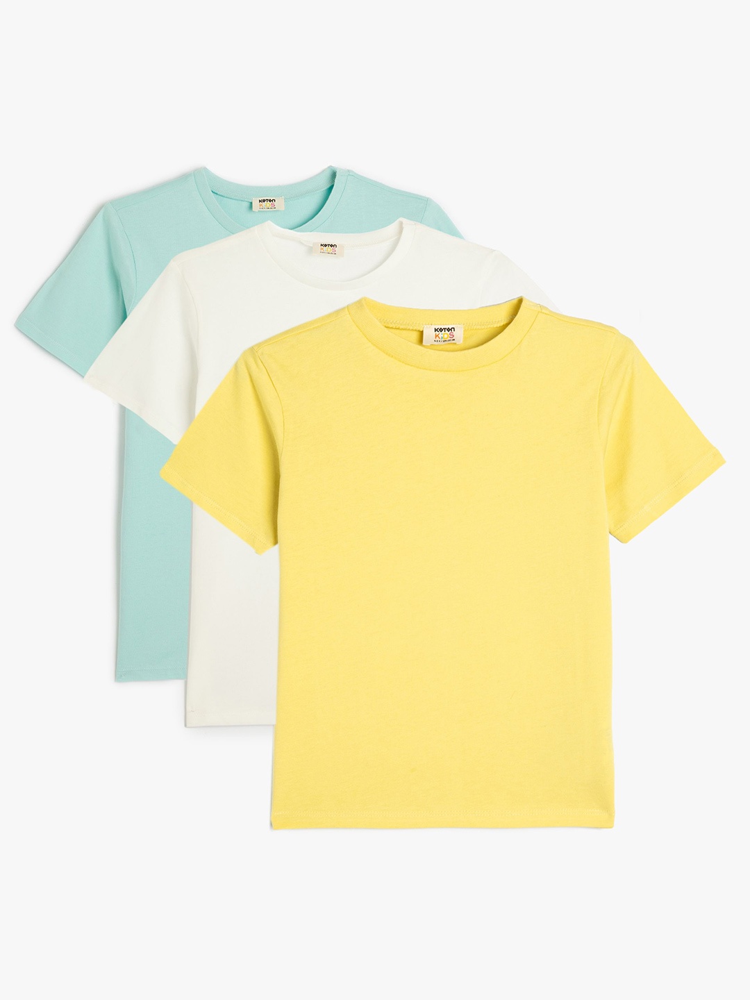 

Koton Boys Pack Of 3 Pure Cotton T-shirts, Blue