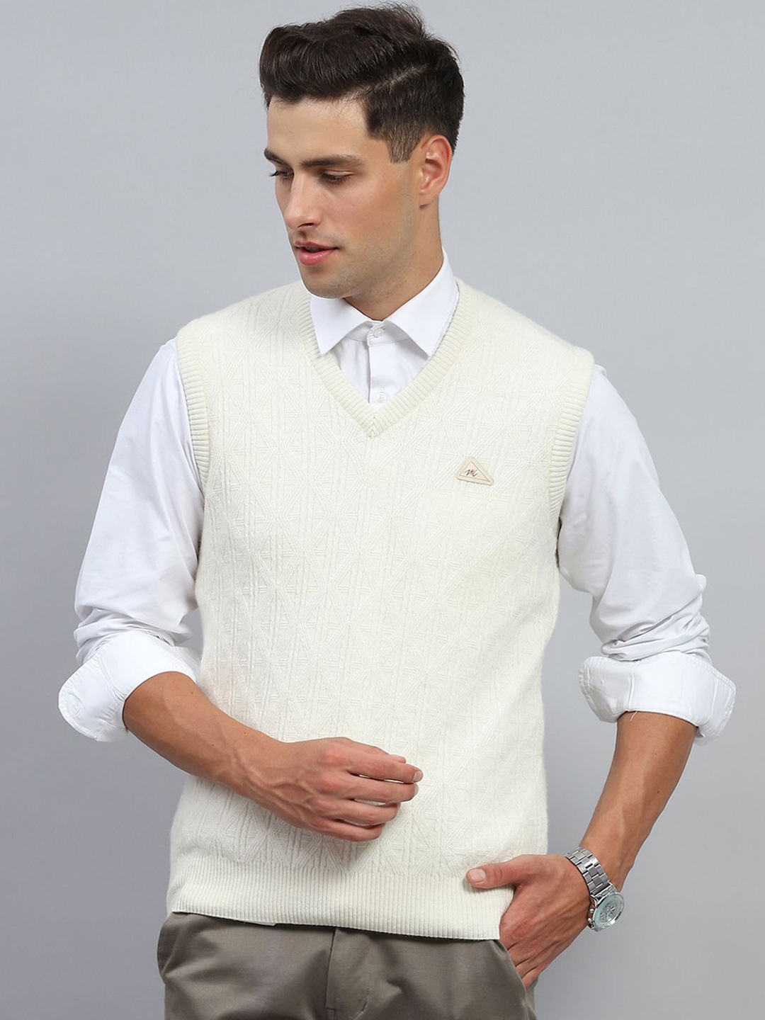 

Monte Carlo Men Woollen Pullover, White