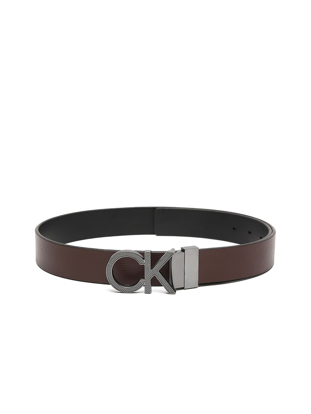 

Calvin Klein Men Textured Leather Belt, Brown