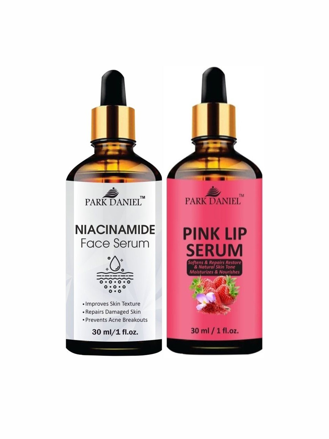 

Park Daniel Set Of 2 Niacinamide Face Serum With Pink Lip Serum - 30 ml Each, Multi