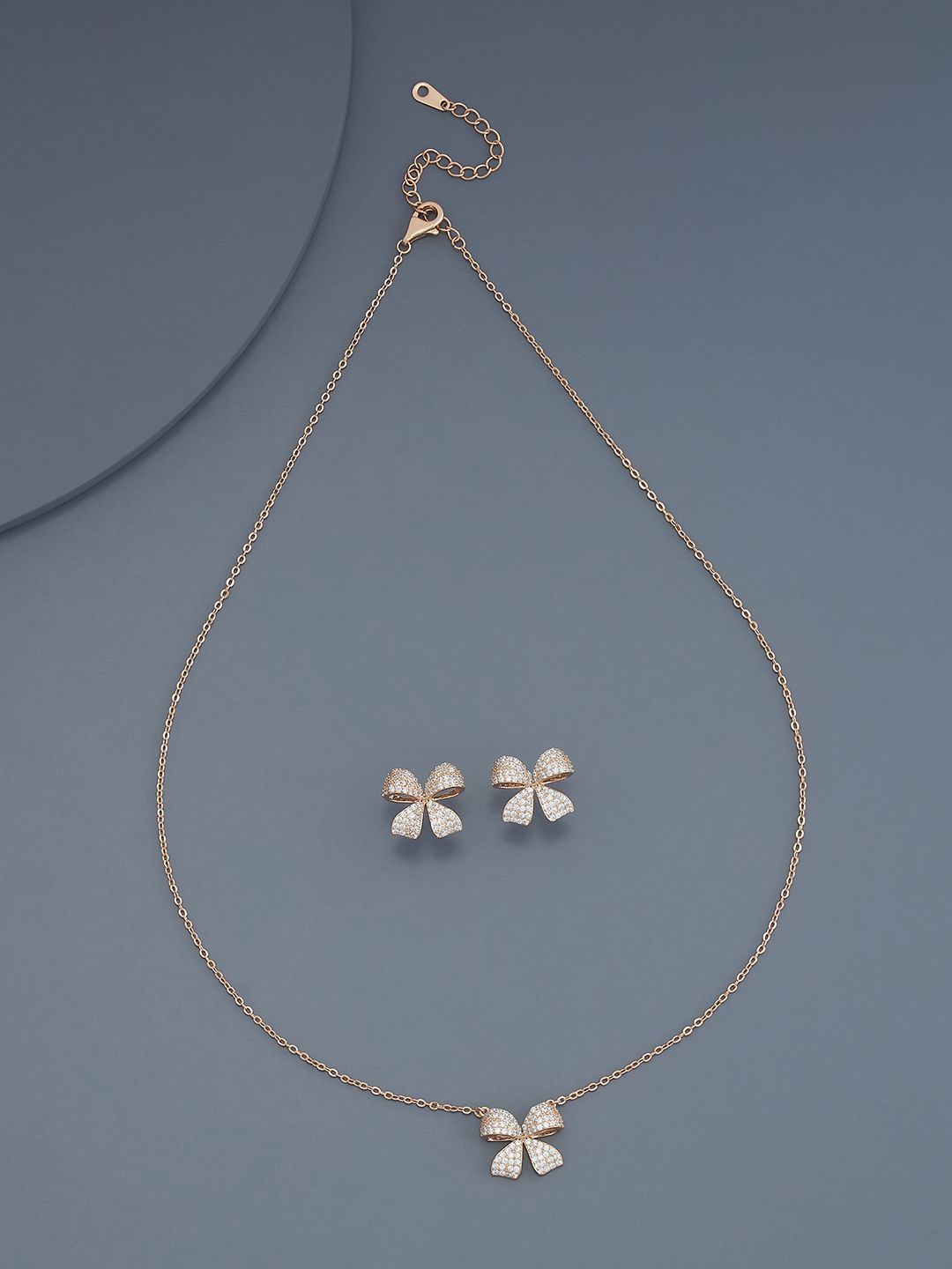 

Kushal's Fashion Jewellery Rose Gold-Plated Cubic Zirconia Stone-Studded Jewellery Set