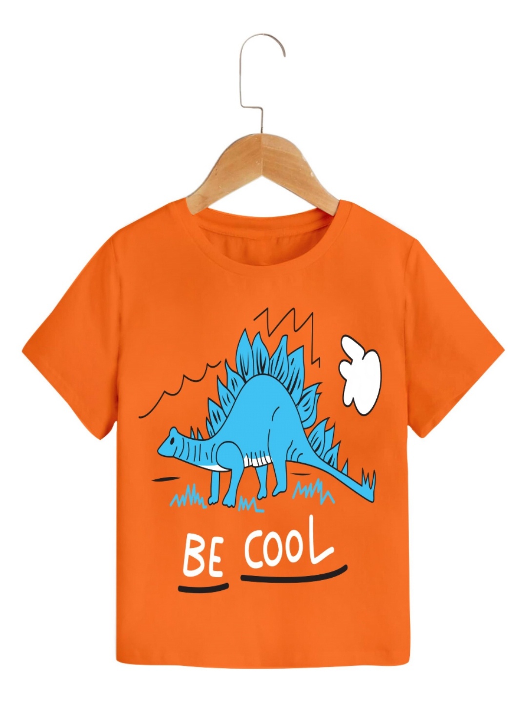 

Manlino Boys Graphic Printed Round Neck Cotton T-shirt, Orange