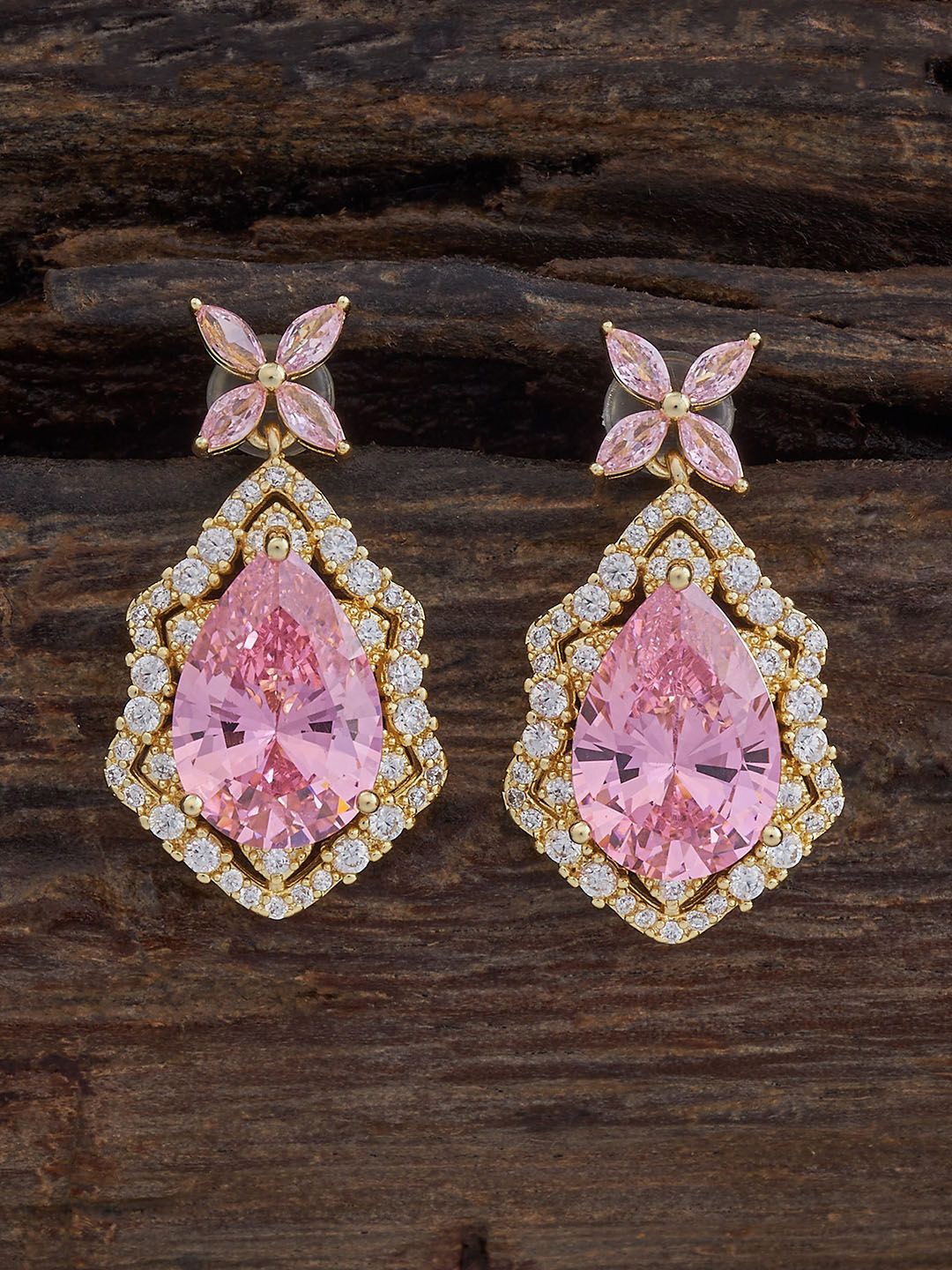 

Kushal's Fashion Jewellery Teardrop Shaped Drop Earrings, Pink