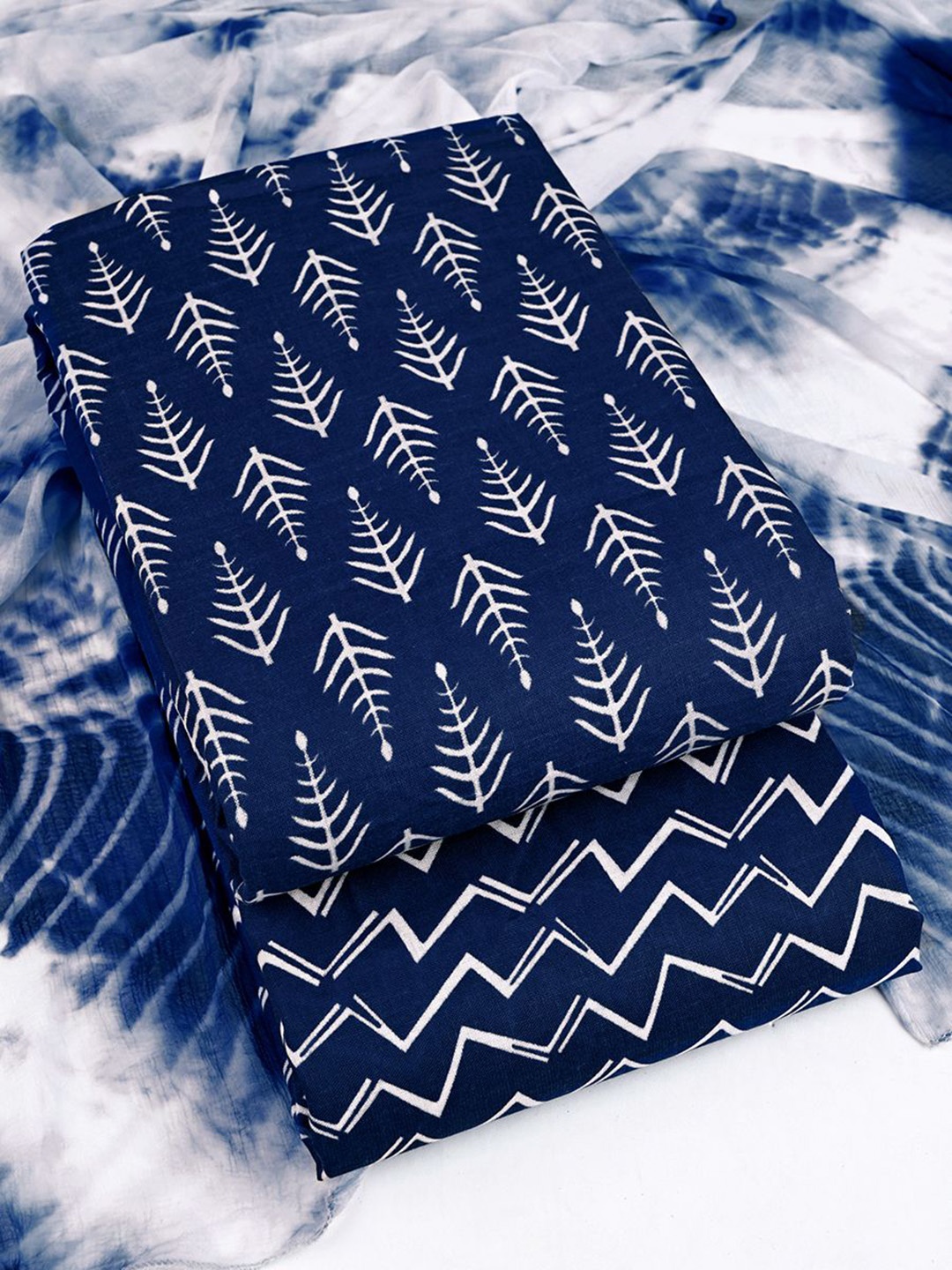 

Sun Fashion And Lifestyle Floral Printed Unstitched Dress Material, Blue