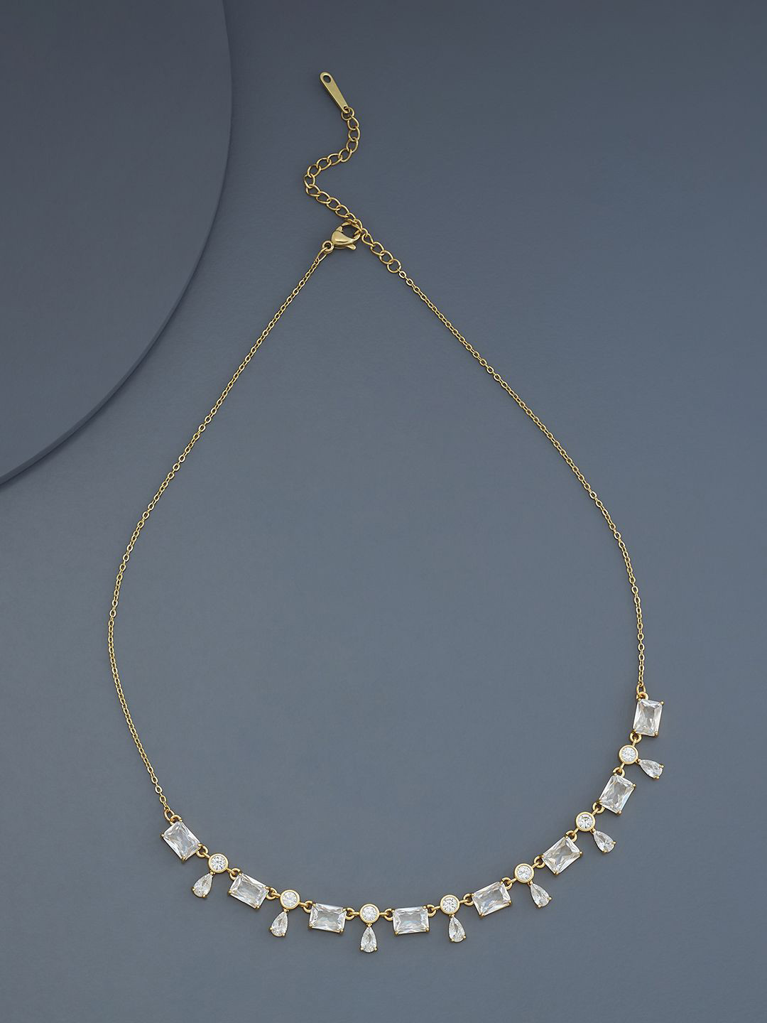 

Kushal's Fashion Jewellery Gold-Plated Stone Studded Trendy Necklace