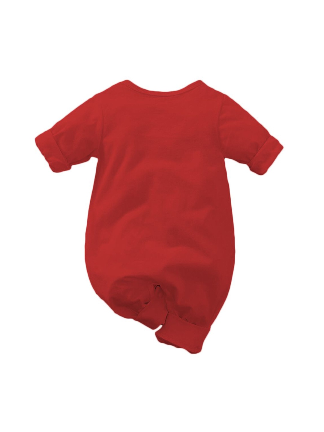 

Zeezeezoo Infants Kids Red Pure Cotton Round neck Rompers