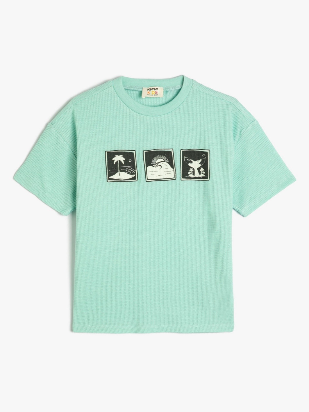 

Koton Boys Graphic Printed Round Neck Cotton T-shirt, Green