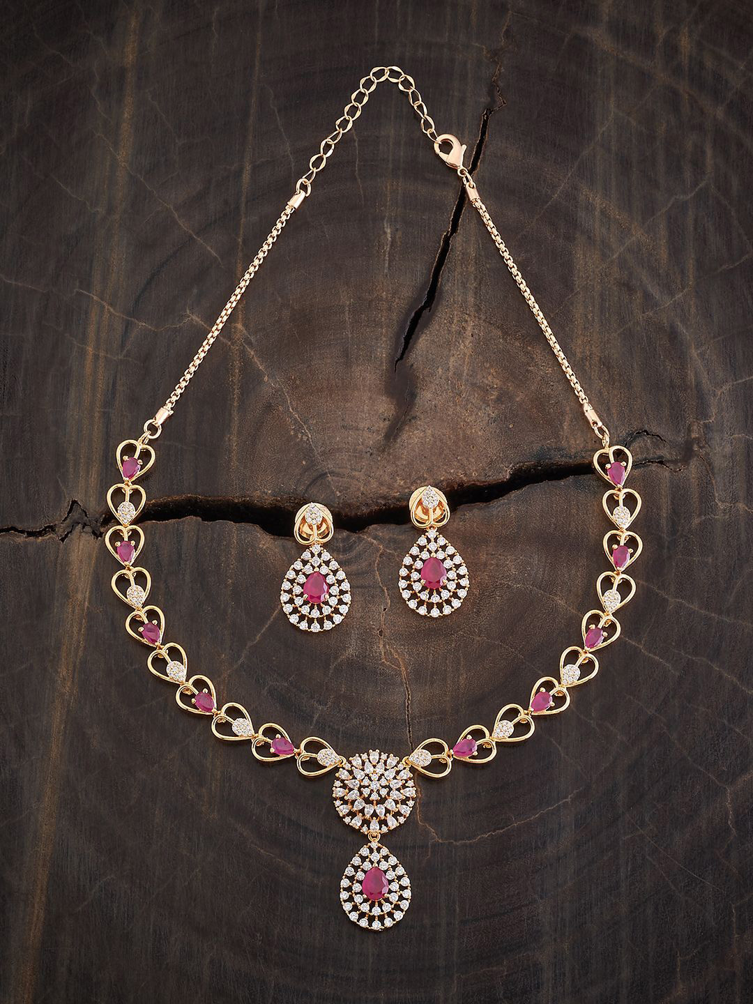 

Kushal's Fashion Jewellery Gold-Plated Cubic Zirconia-Studded Jewellery Set