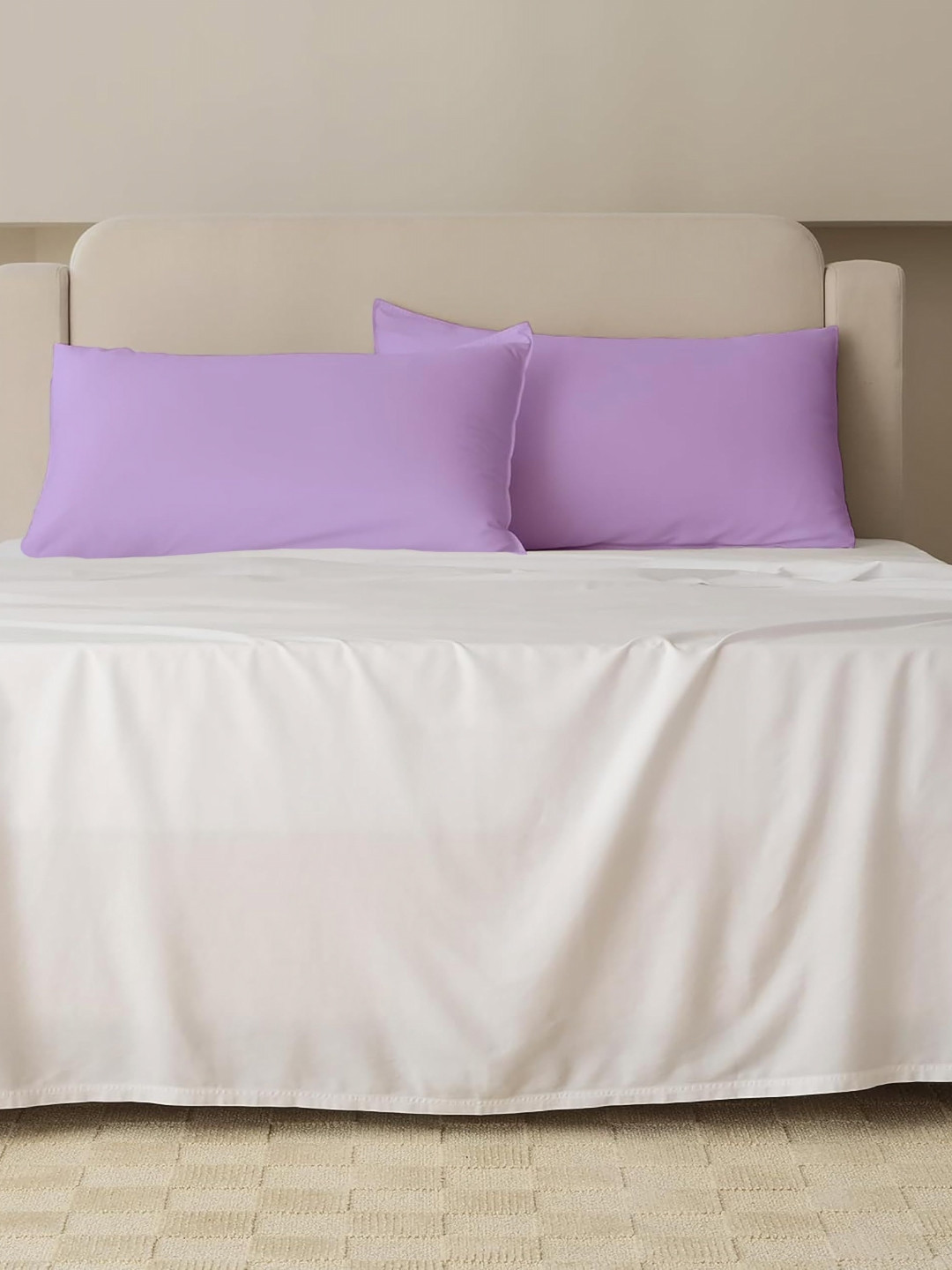 

Sleepino Lavender 2 Pieces Solid Pure Cotton Rectangle Pillow Covers