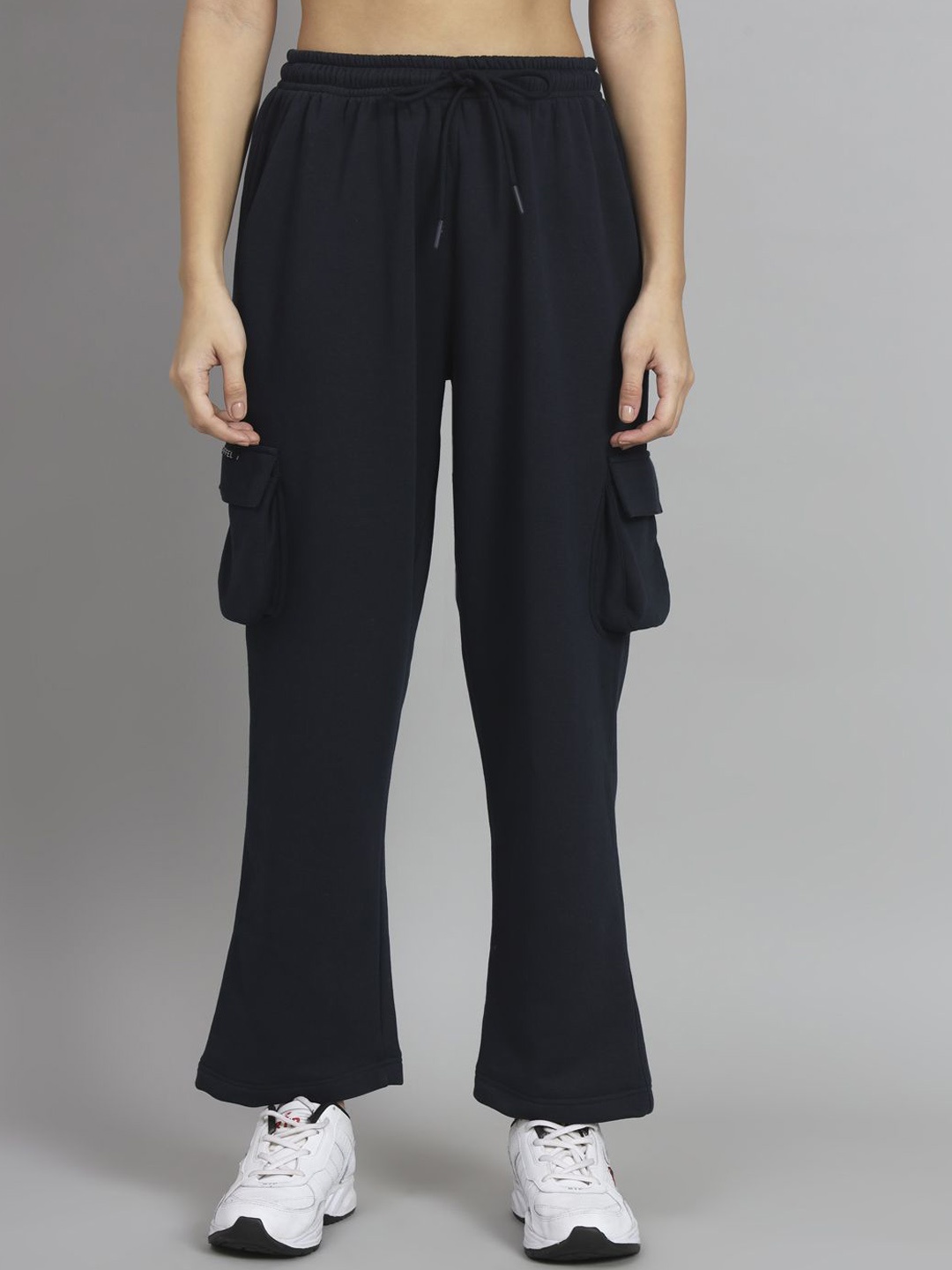 

GRIFFEL Women Straight-Fit Mid-Rise Track Pants, Navy blue