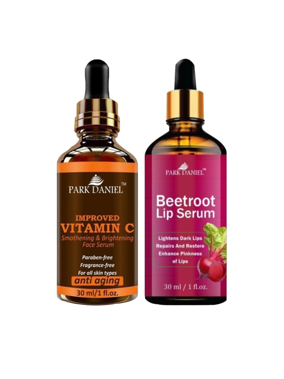 

Park Daniel Set Of 2 Improved Vitamin C Face Serum With Beetroot Lip Serum - 30 ml Each, Multi