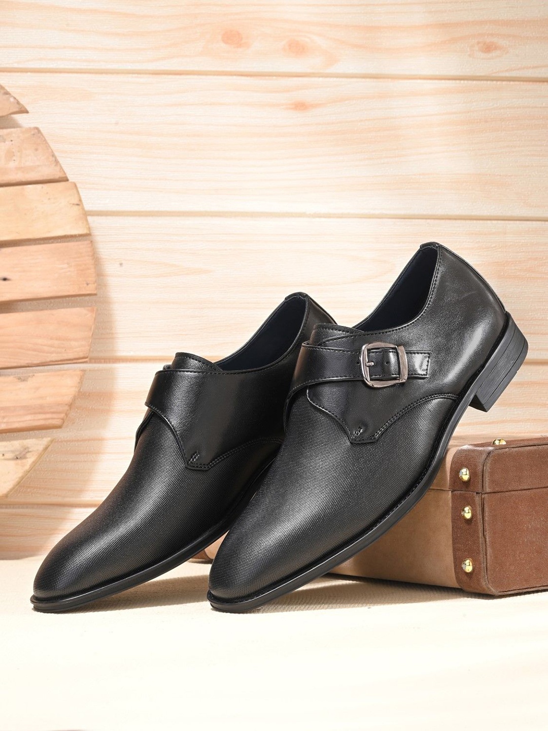 

House of Pataudi Men Formal Monks, Black