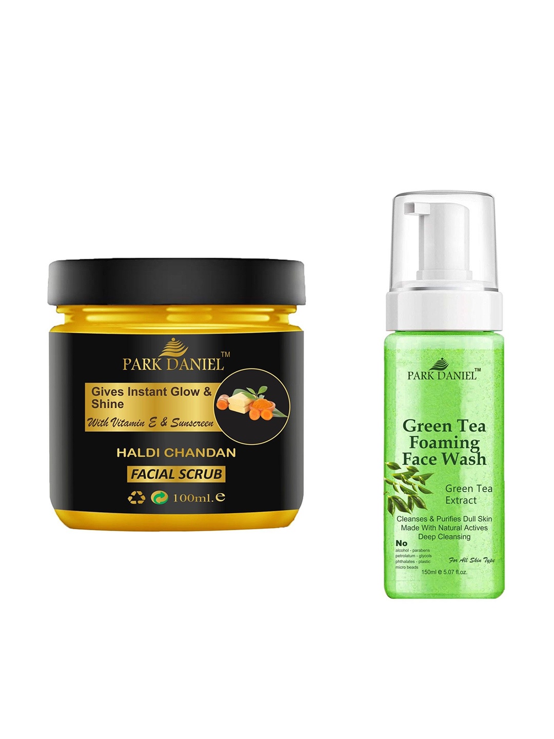 

Park Daniel Set Of 2 Haldi Chandan Facial Scrub -100 ml & Green Tea Face Wash -150 ml