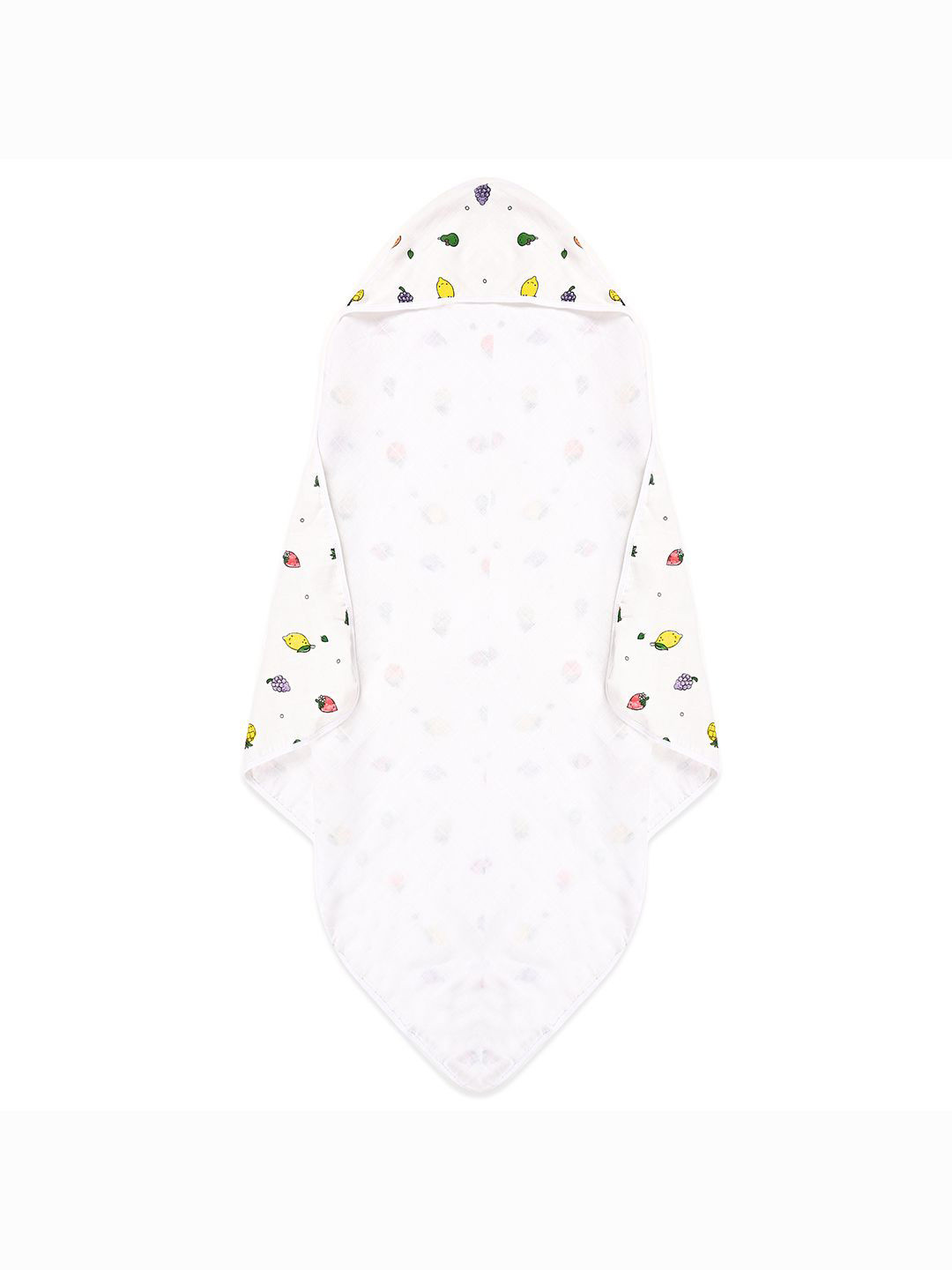 

Kuber Industries White & Yellow Printed Cotton 210 GSM Hooded Bath Towel