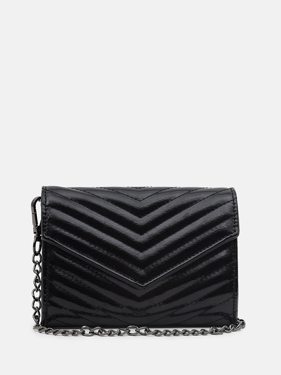 

Kazo Textured Wren Quilted Envelope Clutch, Black