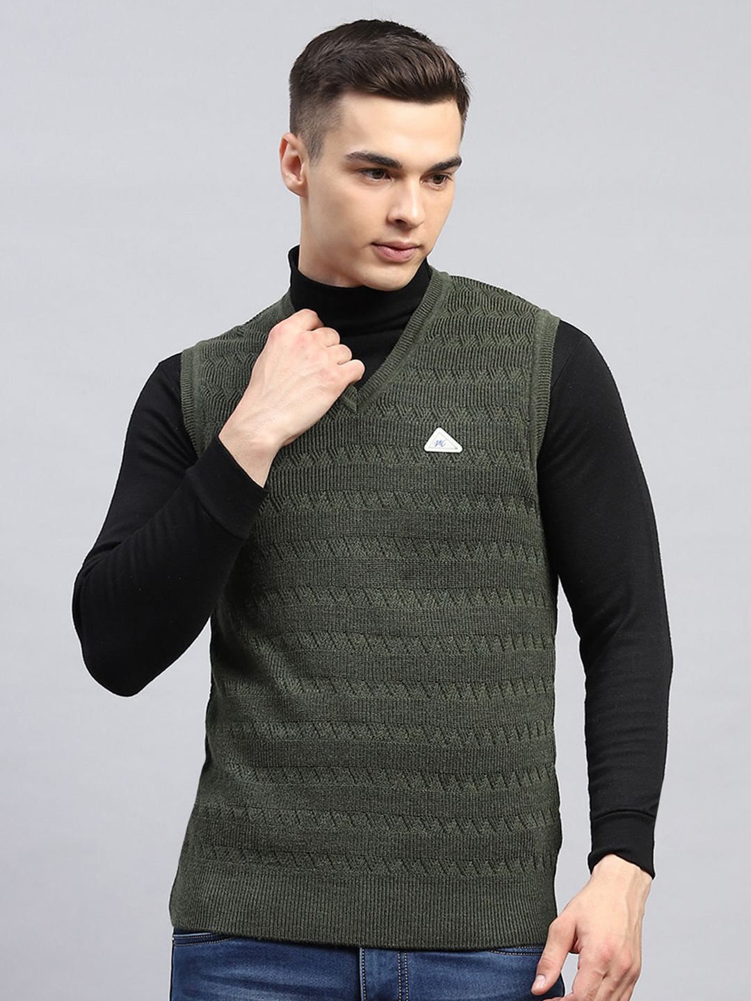 

Monte Carlo Men Woollen Sweater Vest, Green