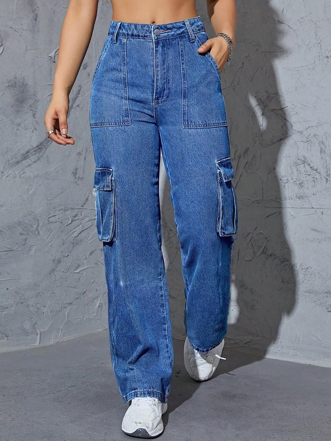 

Kotty Women Jean Straight Fit High-Rise Stretchable Jeans, Blue