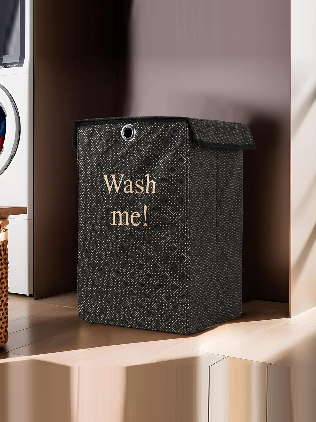 

Kuber Industries Black & White 3 Pieces Printed Dustproof Laundry Bags 75L