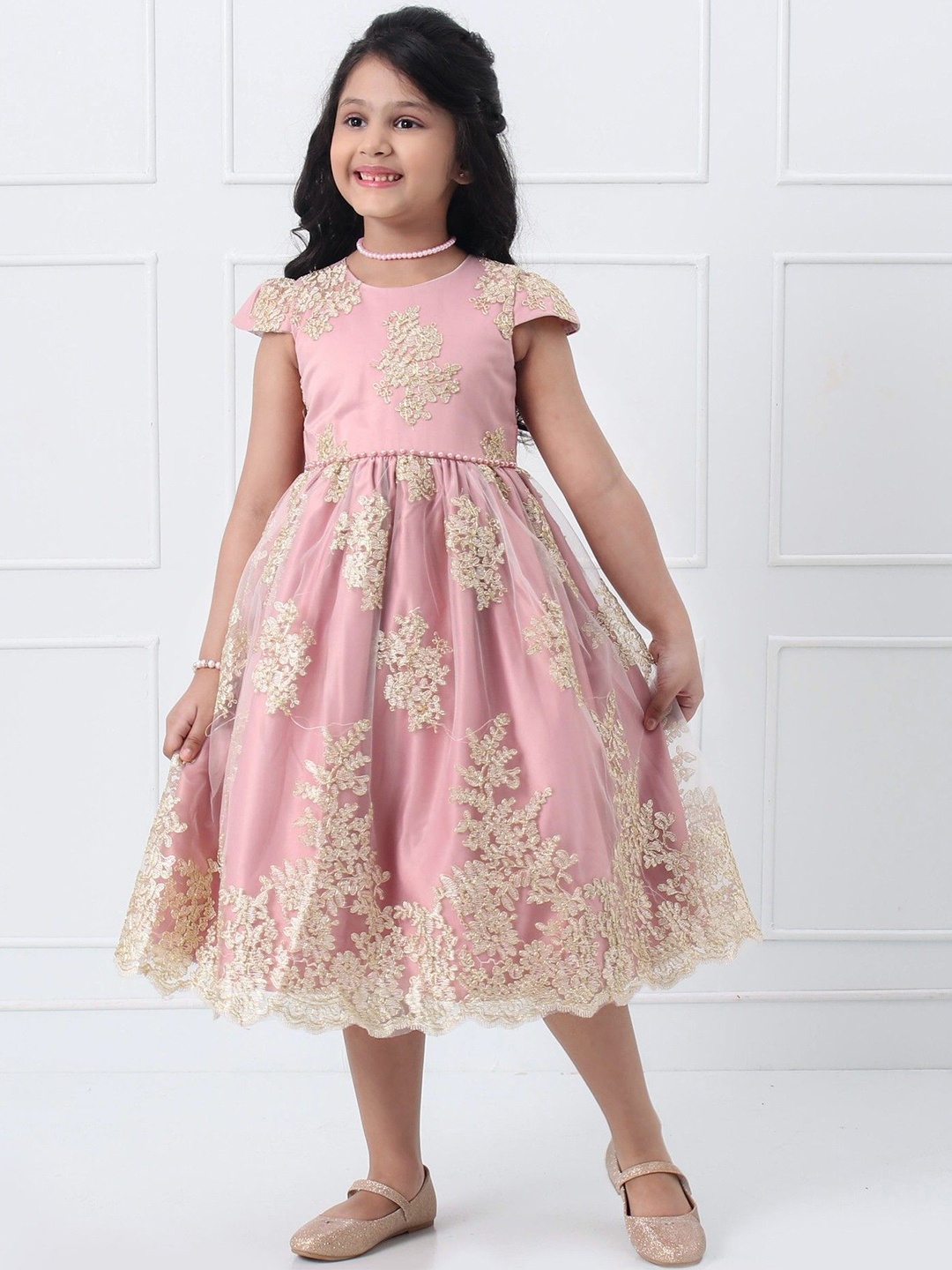 

Mark & Mia Girls Embroidered Fit & Flare Dress, Pink