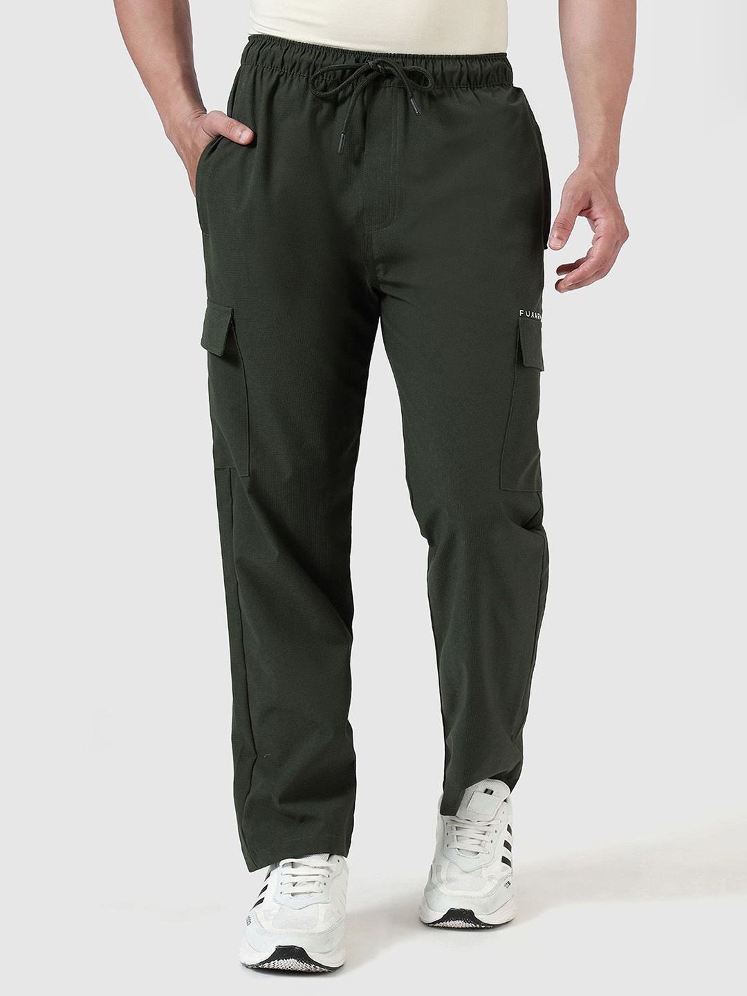 

FUAARK Men Mid Rise Regular Fit Track Pants, Lime green