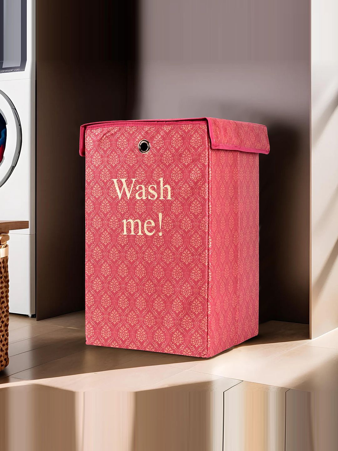 

Kuber Industries White & Maroon 4 Pieces Printed Dustproof Laundry Bags