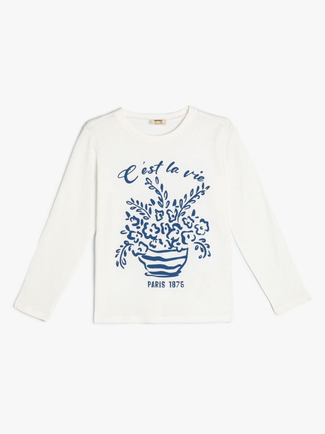 

Koton Girls Graphic Printed Round Neck Cotton T-shirt, White