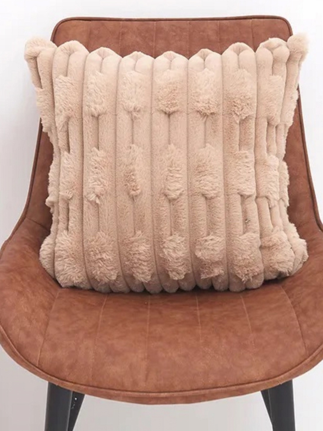 

MONKDECOR Beige Quirky Velvet Square Cushion Covers