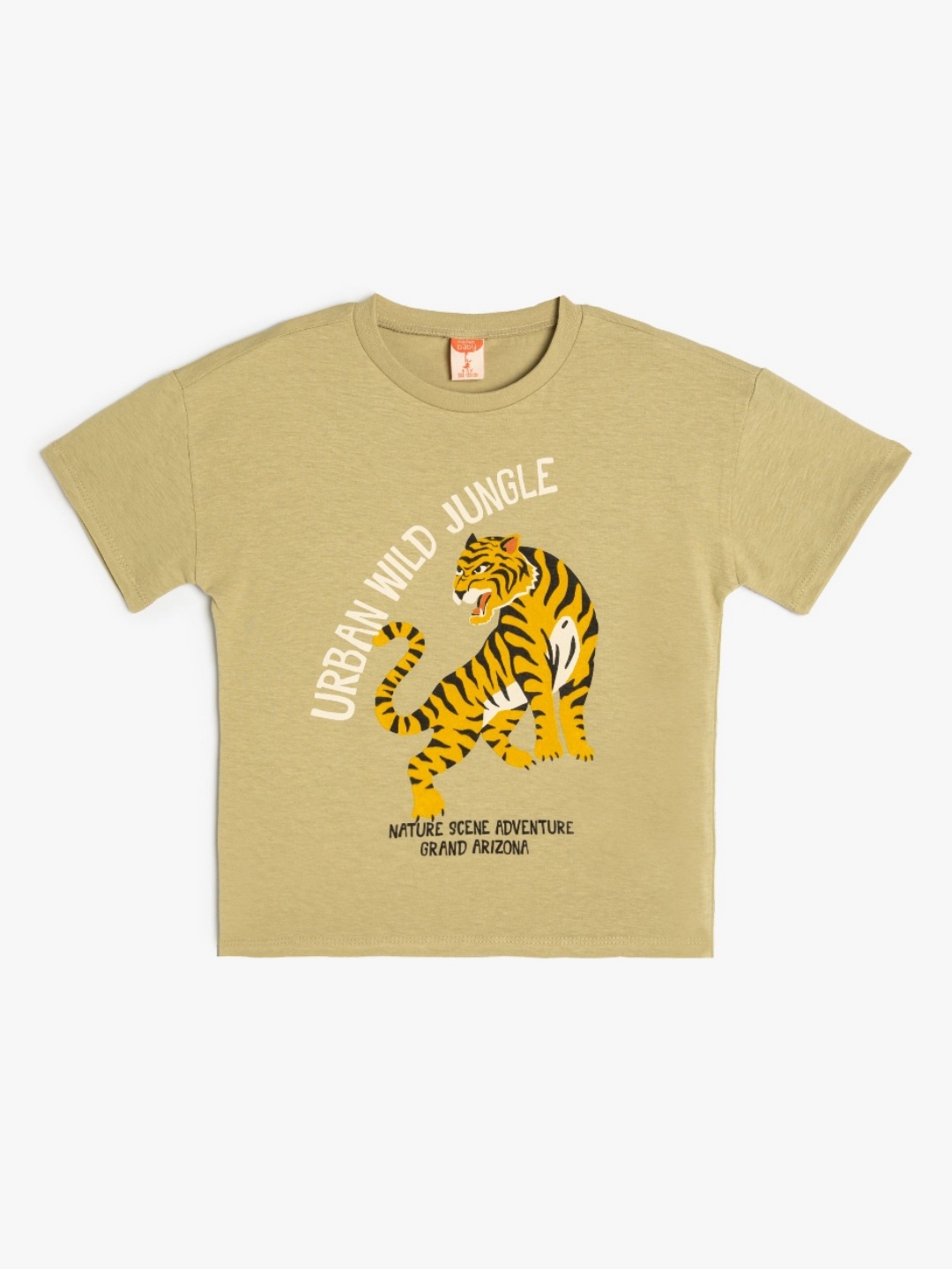 

Koton Boys Graphic Printed Round Neck Cotton T-shirt, Brown