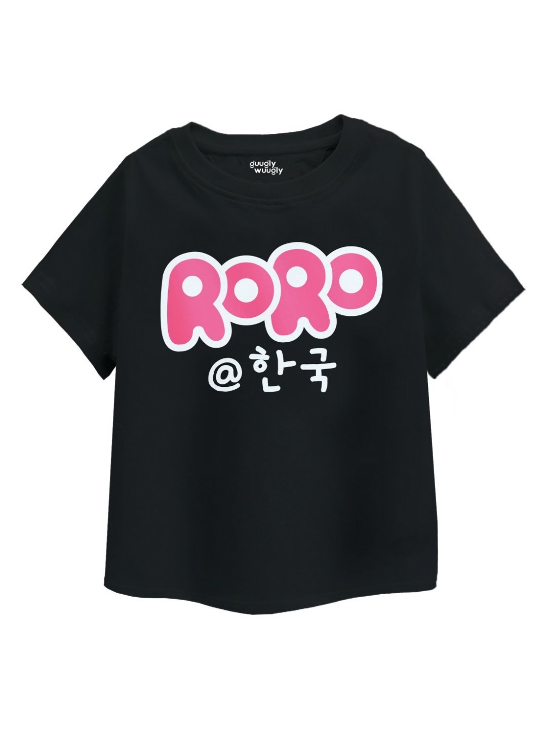 

Guugly Wuugly Girls GO-DRY Typography Printed Round Neck Cotton T-shirt, Black