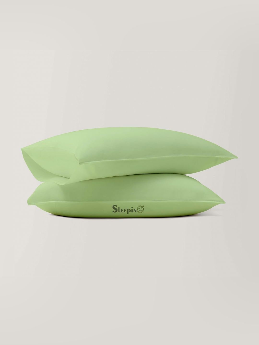 

Sleepino Lime Green 2 Pieces Solid Pure Cotton Rectangle Pillow Covers