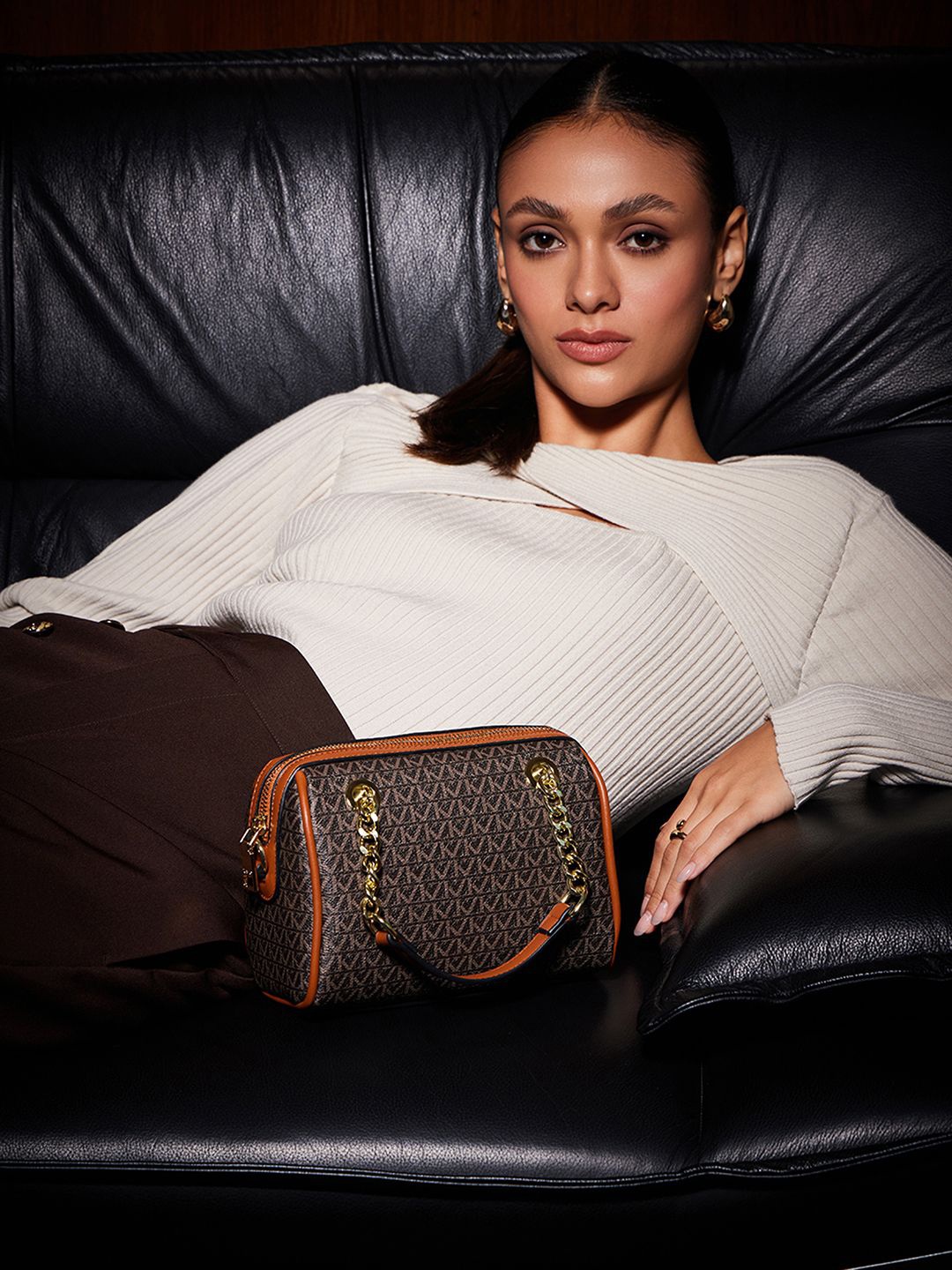 

Kazo Women Brand Logo Printed Structured Handheld Bag, Grey