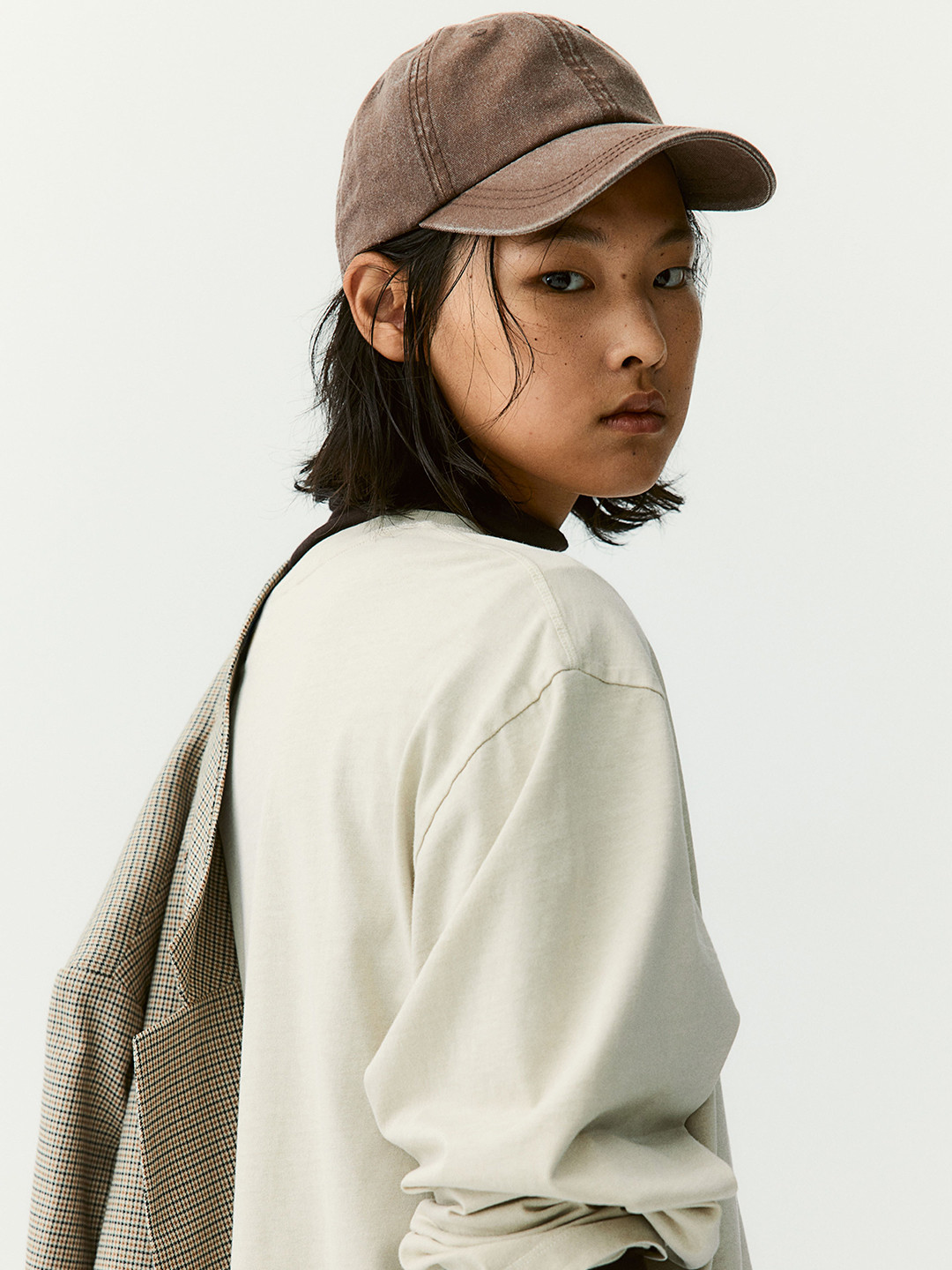 

H&M Cotton Twill Caps, Brown