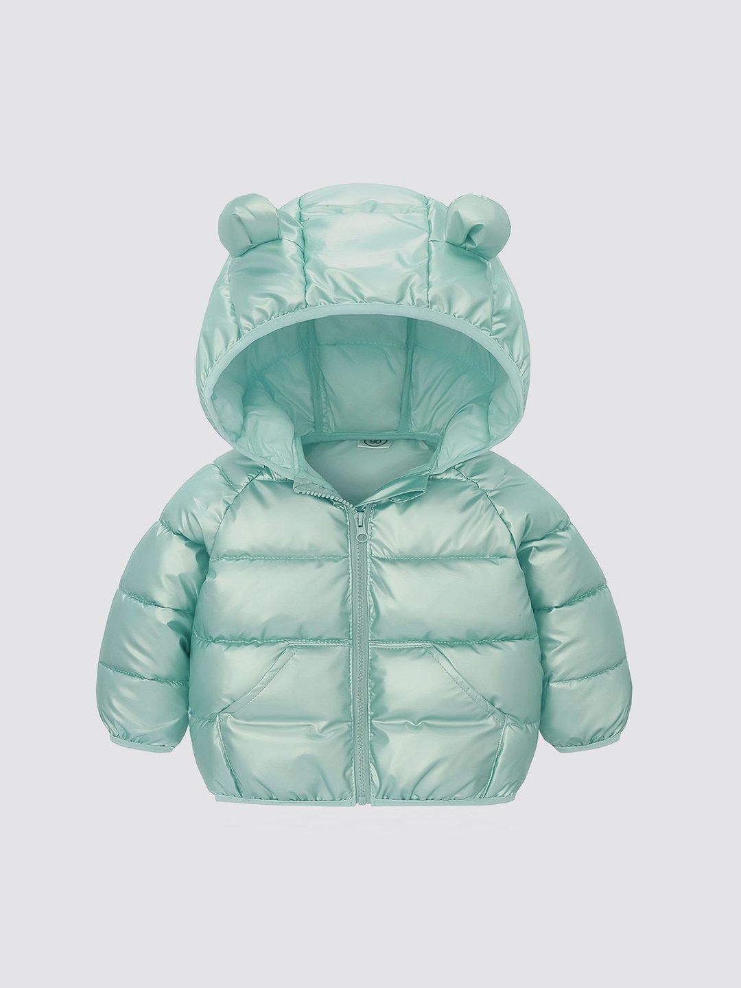 

Bold N Elegant Unisex Kids Hooded Solid Casual Puffer Jacket, Green