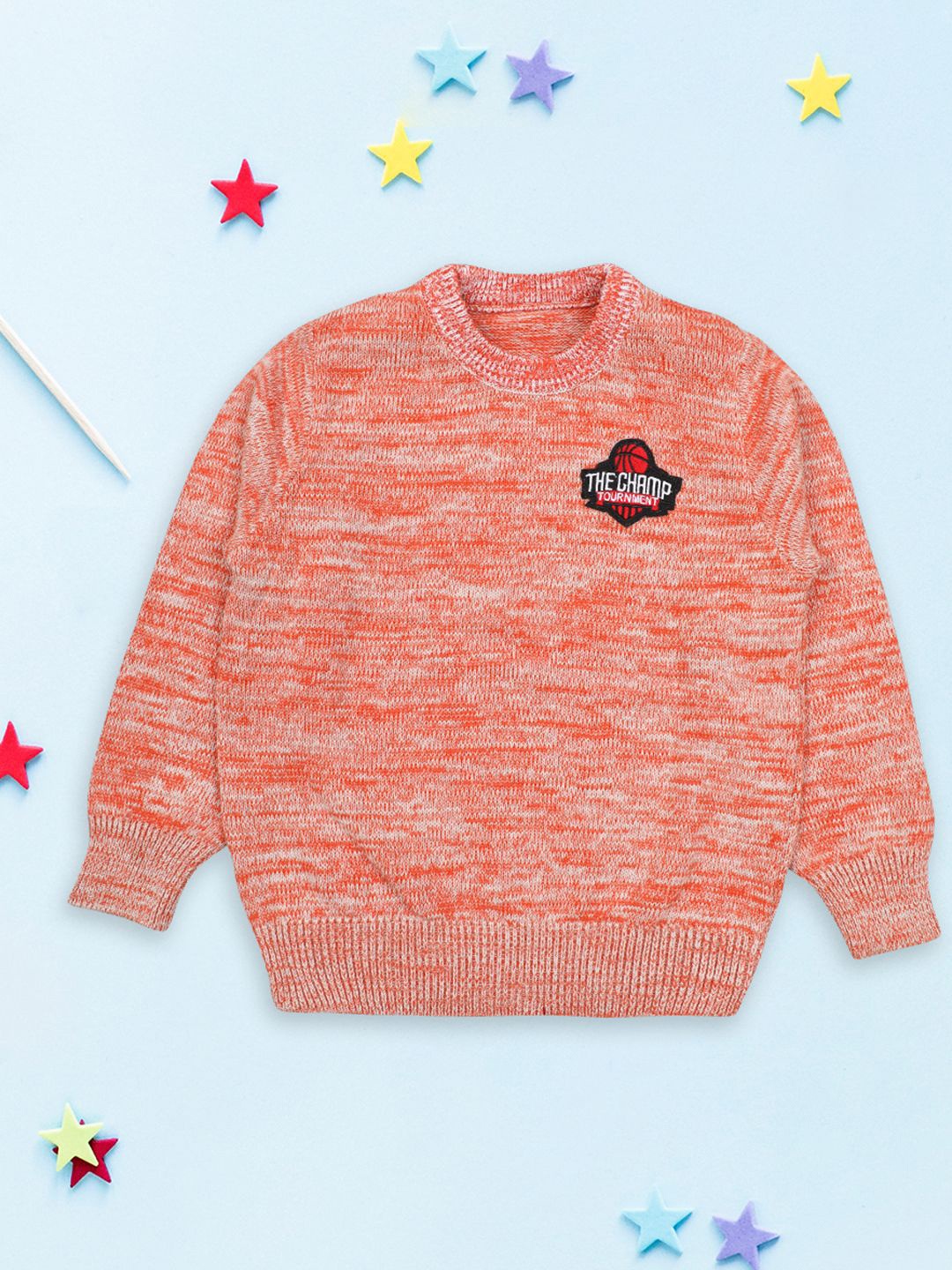 

CHKOKKO Boys Woollen Pullover, Orange