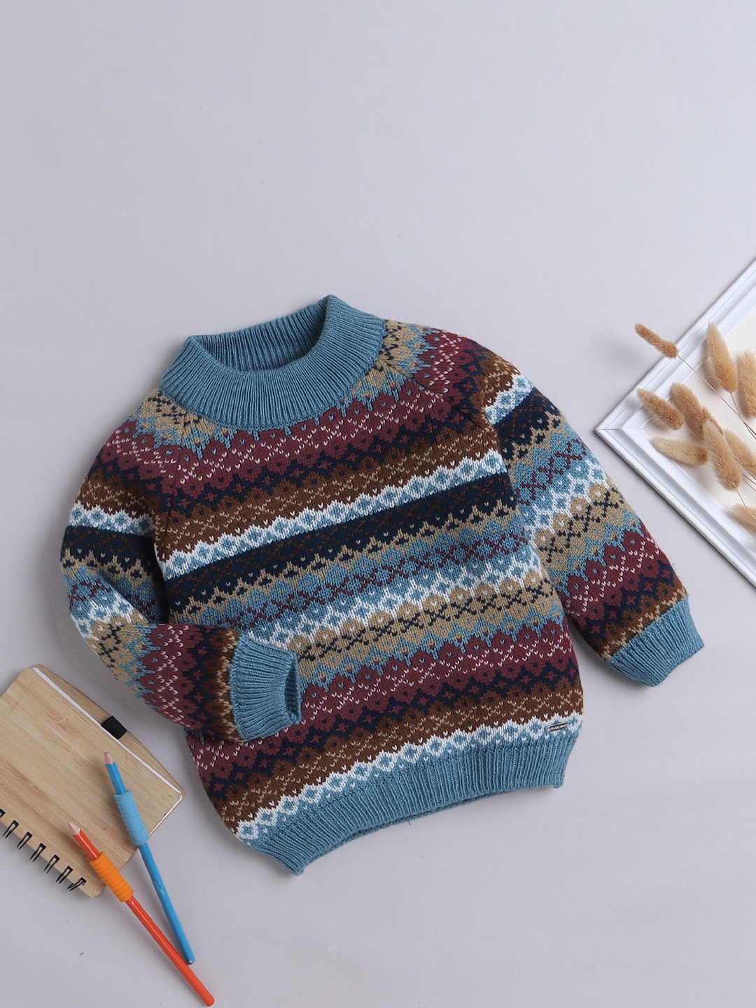 

Yellow Apple Boys Humour and Comic Woollen Sweater Vest, Teal