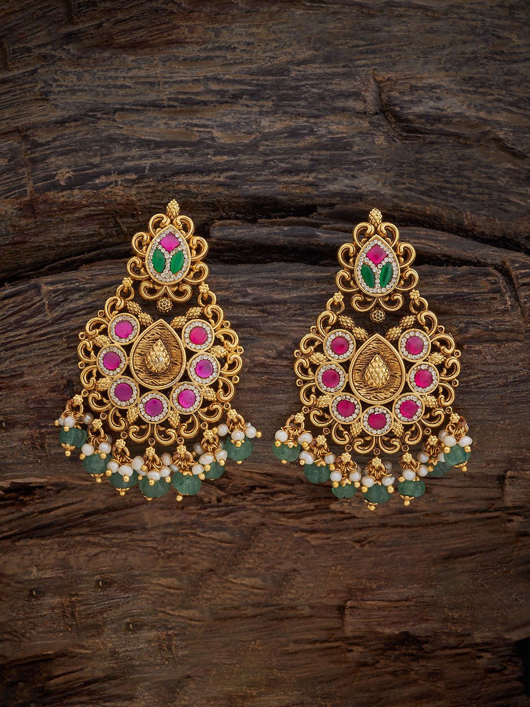 

Kushal's Fashion Jewellery Geometric Drop Earrings, Red