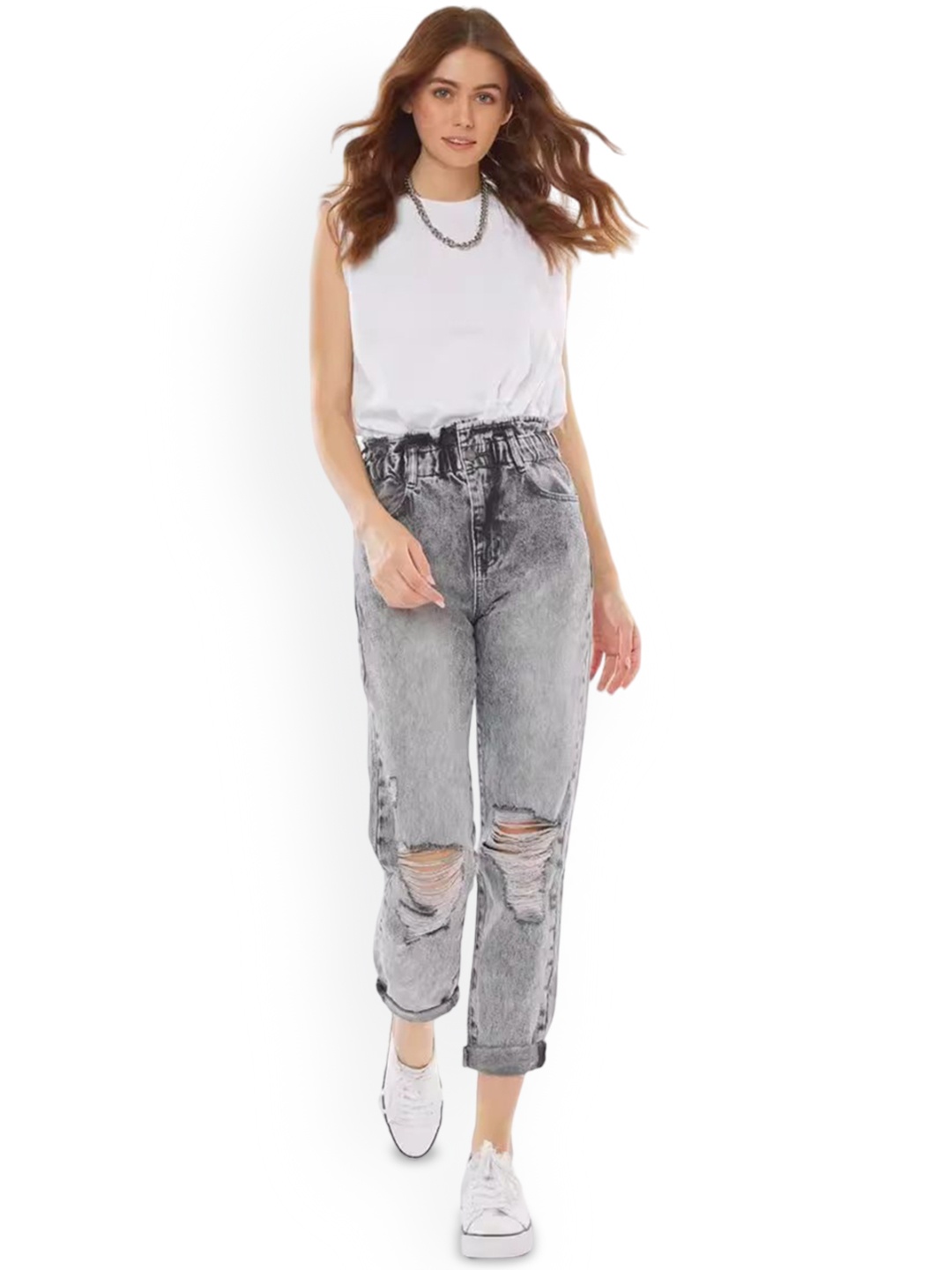 

StyleCast Women Highly Distressed Heavy Fade Stretchable Jeans, Grey